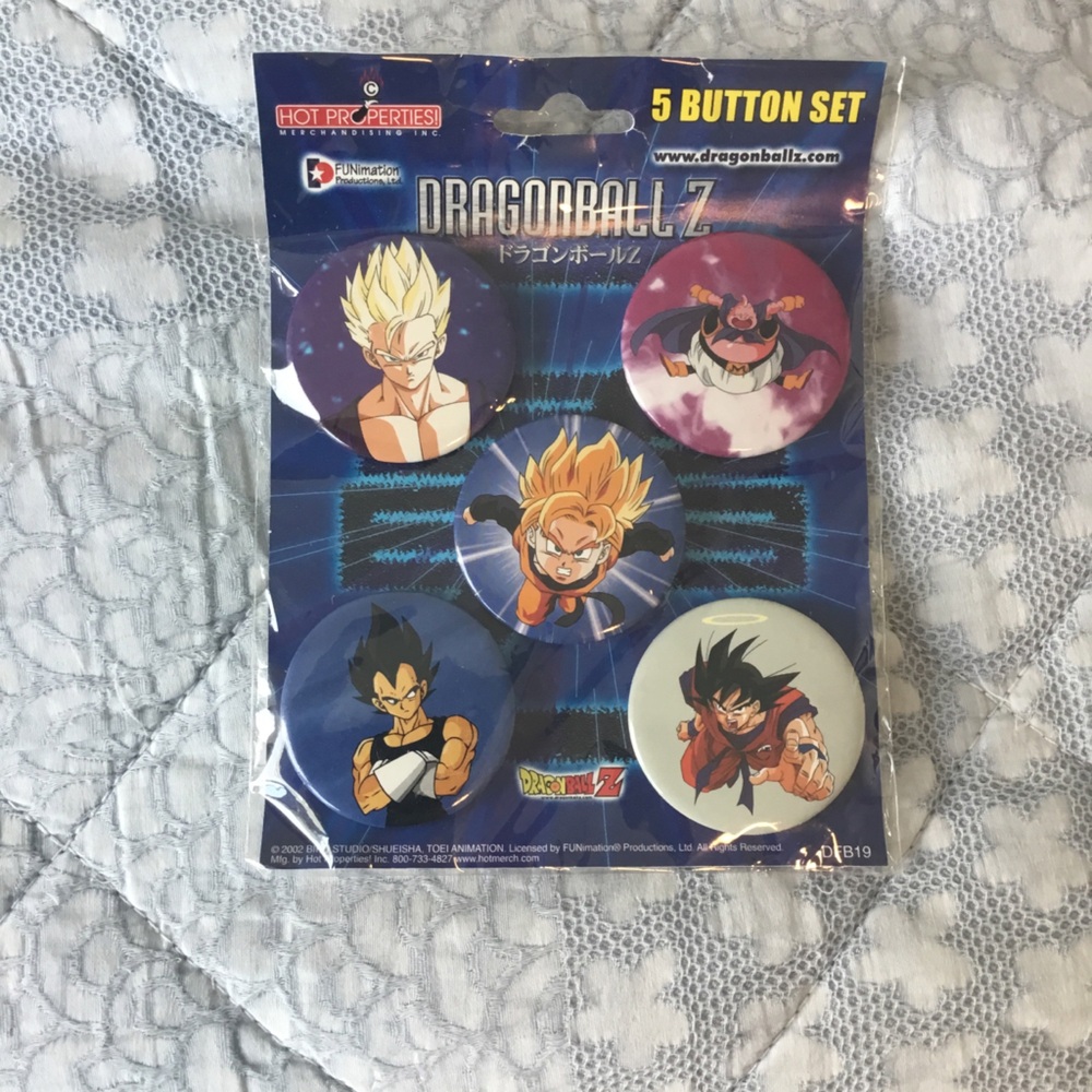 5-Button Set - DRAGON BALL Z Blue/Red Character Pin Badges